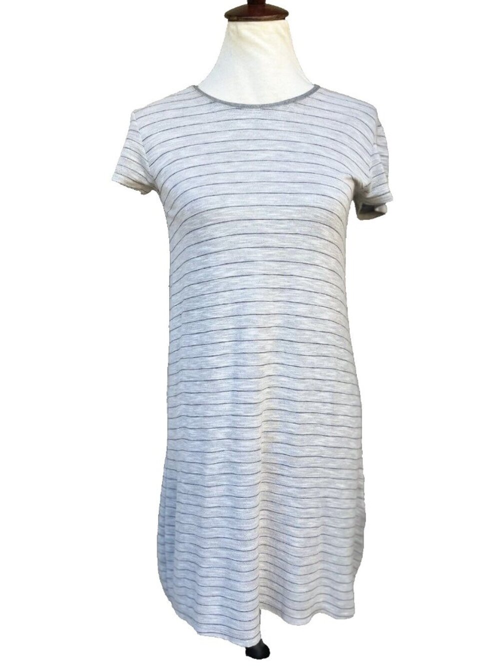 ATM Anthony Thomas Melillo Women’s Stripe T-Shirt Dress Gray Blue Modal Size M
